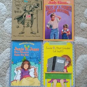 Four children's chapter books- Junie B. Jones, etc